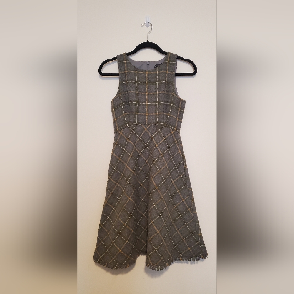 Banana Republic Small Plaid Wool Blend A-line Dress